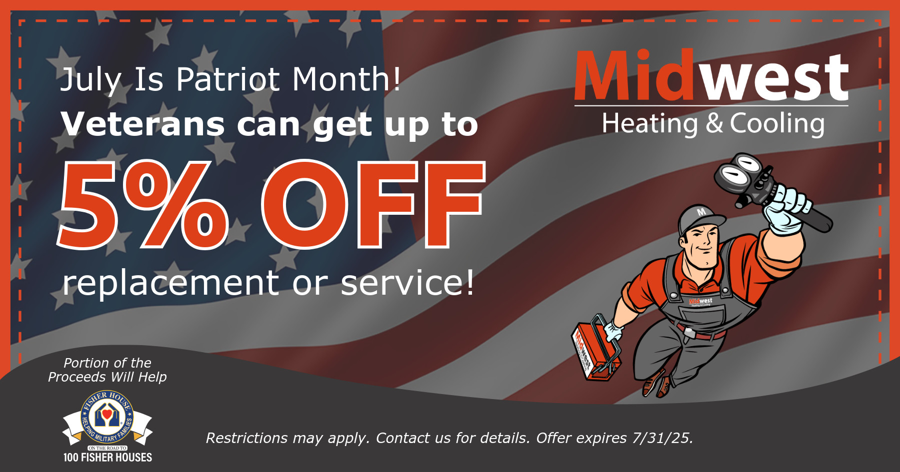 5% off for veterans.