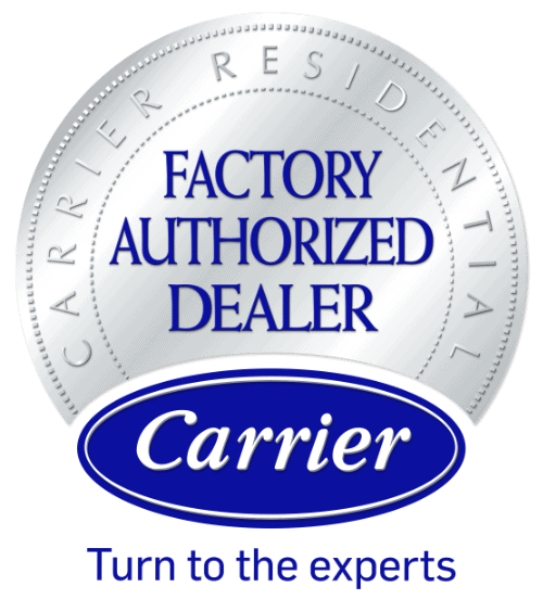 Carrier Factory Authorized Dealer logo.