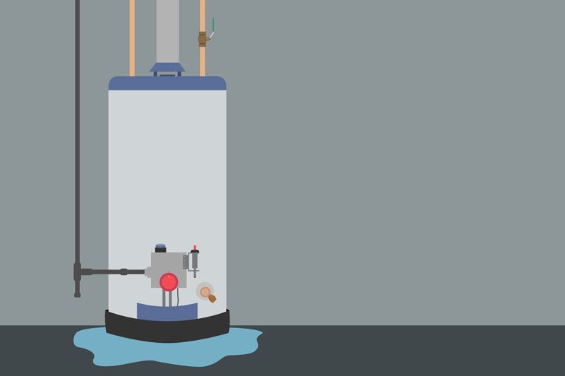 Video - What Should I Do If My Water Heater Is Leaking? Image shows animation of a water heater in a basement.